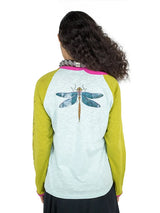 Y2K Personalized Dragonfly Print Unisex Long Sleeve Thin Cotton Bamboo T-Shirt Summer Commute Style Creative Cartoon Pattern