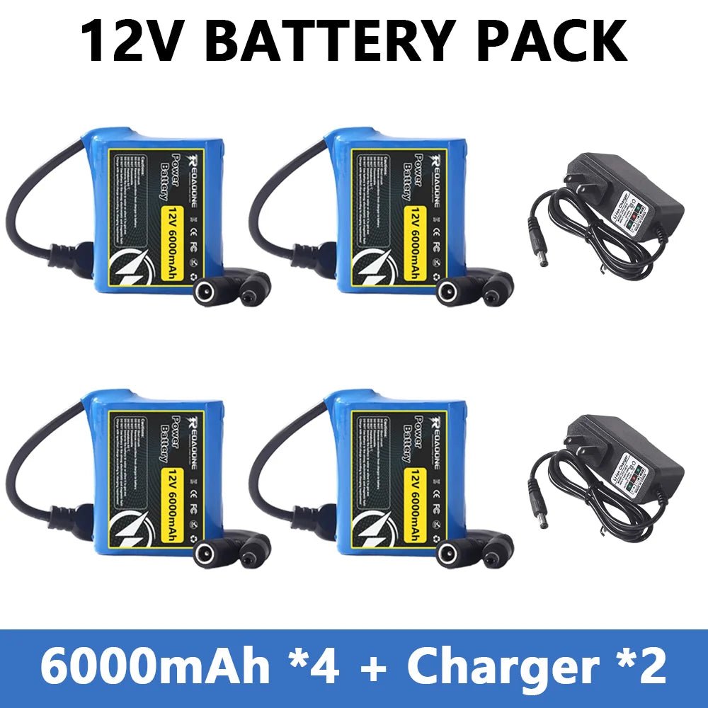 12V 12000mAh Rechargeable Lithium Ion Battery Pack 3S2P with BMS Protection for LED Strip Light Toy Car Security System