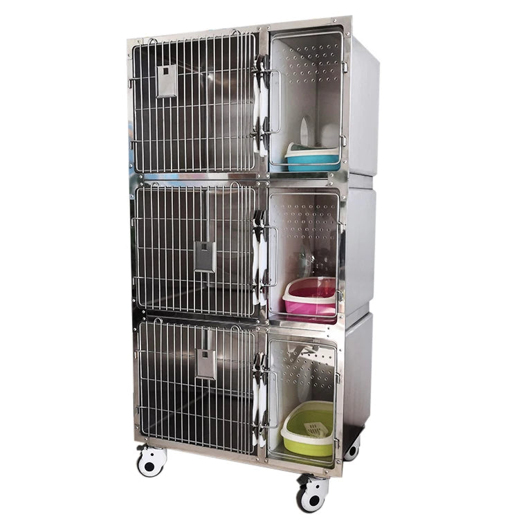 Cat Boarding Cages for Pet Grooming Salon Pet Hospital Stainless Steel Veterinary Cage