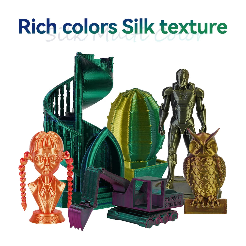 KINGROON Silk Dual-color PLA Filament 3D Printer 1.75mm 11/22 lbs Silk PLA Filament Plastic Materials 3D Printing Special Color