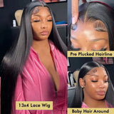13x4 13x6 Hd Transparent Bone Straight Lace Front Wigs 30 40 Inch Brazilian Human Hair Wigs For  Women Straight Lace Frontal Wig