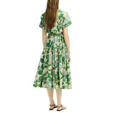CHCH Women's Elegant Dress Hit Color Spliced Waist Cinching Elegant Dresses Women Pockets Midi Dress Office Lady Fashion