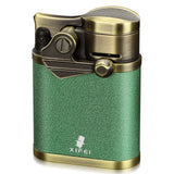 XIFEI Cigar Lighter 4 Jet Flame Torch Lighter with Cigar Holder, Windproof Rocker Arm Butane Lighter Adjustable Flame