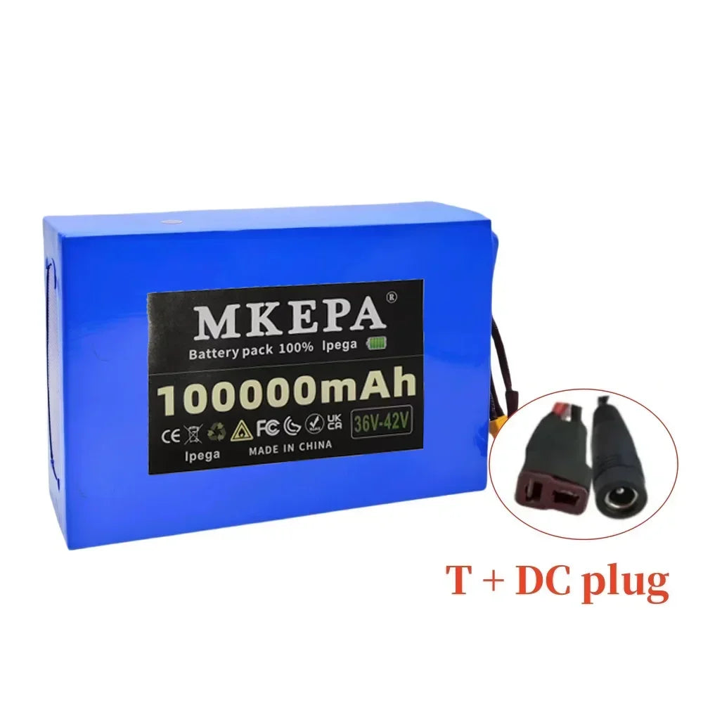 36V 100Ah 10S6P Lithium-Ion Battery Pack 36V 100000mAh 1000W Electric Battery Built-in BMS