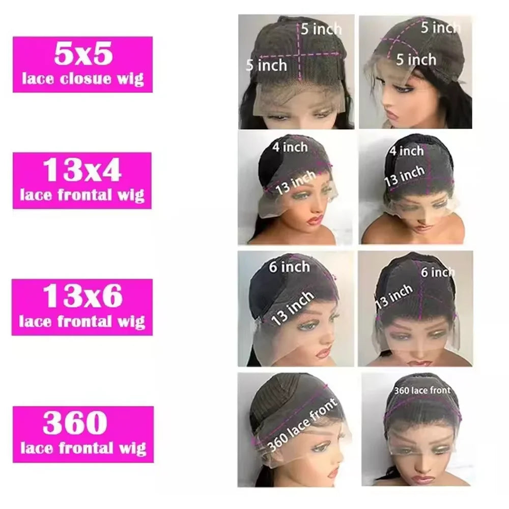 13x4 13x6 HD Lace Frontal 5x5 Closure Wigs | 40 42 Inch Bone Straight