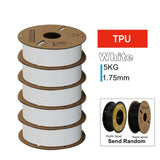 KINGROON 3D Printer Filament PLA PETG TPU ABS 5KG Bundle Black White Gray 1.75mm No bubbles Plastic 5 roll 1kg , Random Spool