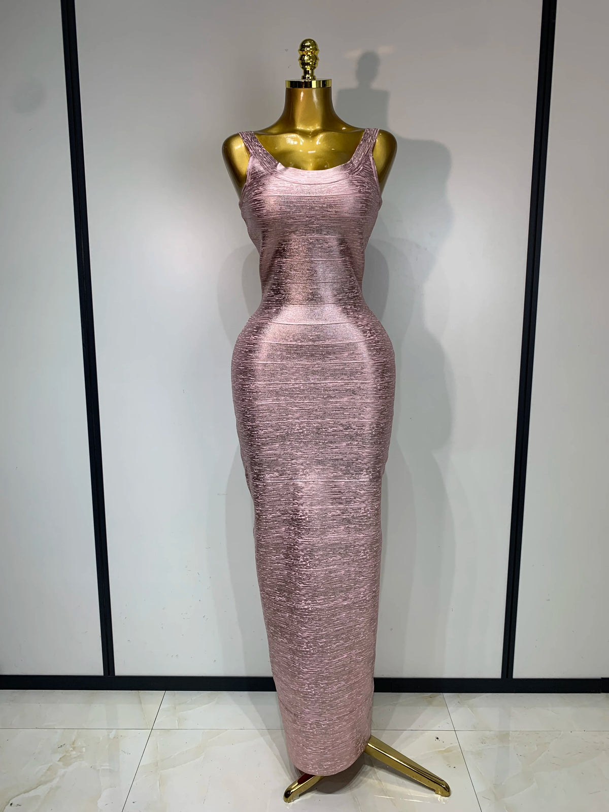 Women Sleeveless Bodycon Bandage Dress Celebrity Elegant Gold Cocktail Evening Party Luxury Birthday Dress Vestidos