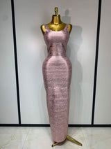 Women Sleeveless Bodycon Bandage Dress Celebrity Elegant Gold Cocktail Evening Party Luxury Birthday Dress Vestidos