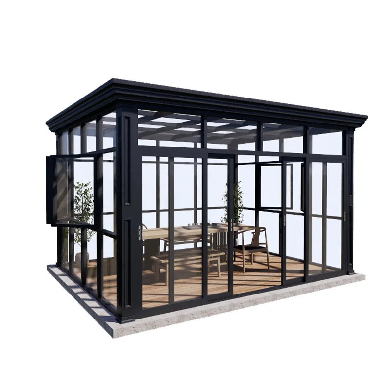 Premium Aluminum Alloy Sunroom Waterproof Tempered Glass Enclosure for Terrace Weatherproof Outdoor Solarium and Conservatory