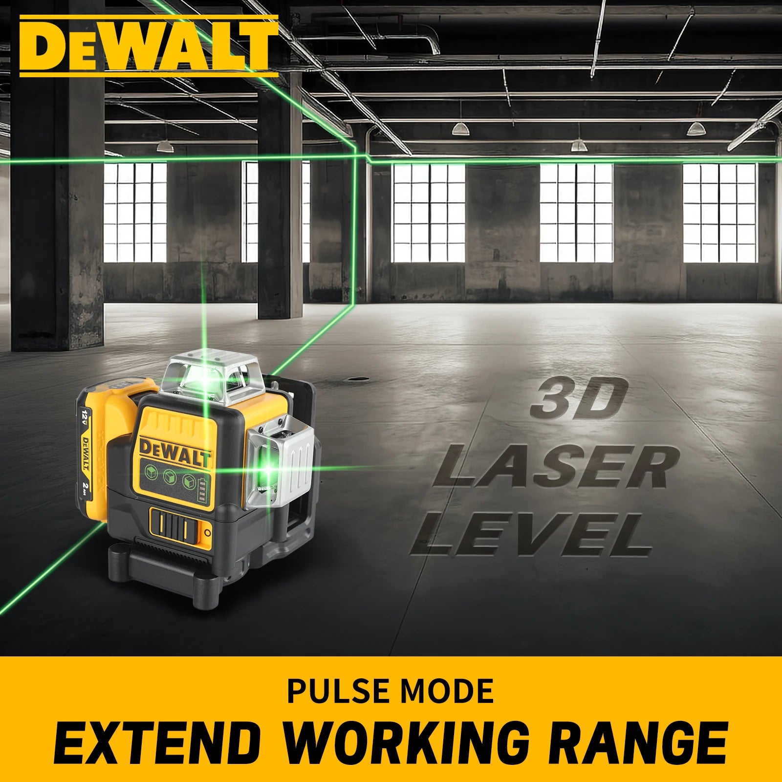 DEWALT DW089LG 12V Cordless Green Laser Level,12 Lines