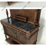 66 Medieval Solid Wood Retro Restaurant Wine Cabinet Tea Cabinet Neoclassical Nostalgic Side Cabinet Living Room Storage Designe