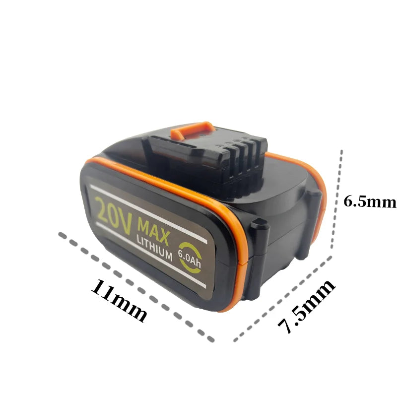 For worx 20V 6.0Ah Lithium battery Rechargeable WA3553 WA3551 WA3553.1 WA3570 for All WORX Electric and Garden Tools