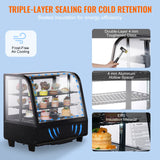 SucceBuy Refrigerated Display Case Countertop Pastry Display Case LED Lighting TURBO Cooling Frost Free Air Cooling