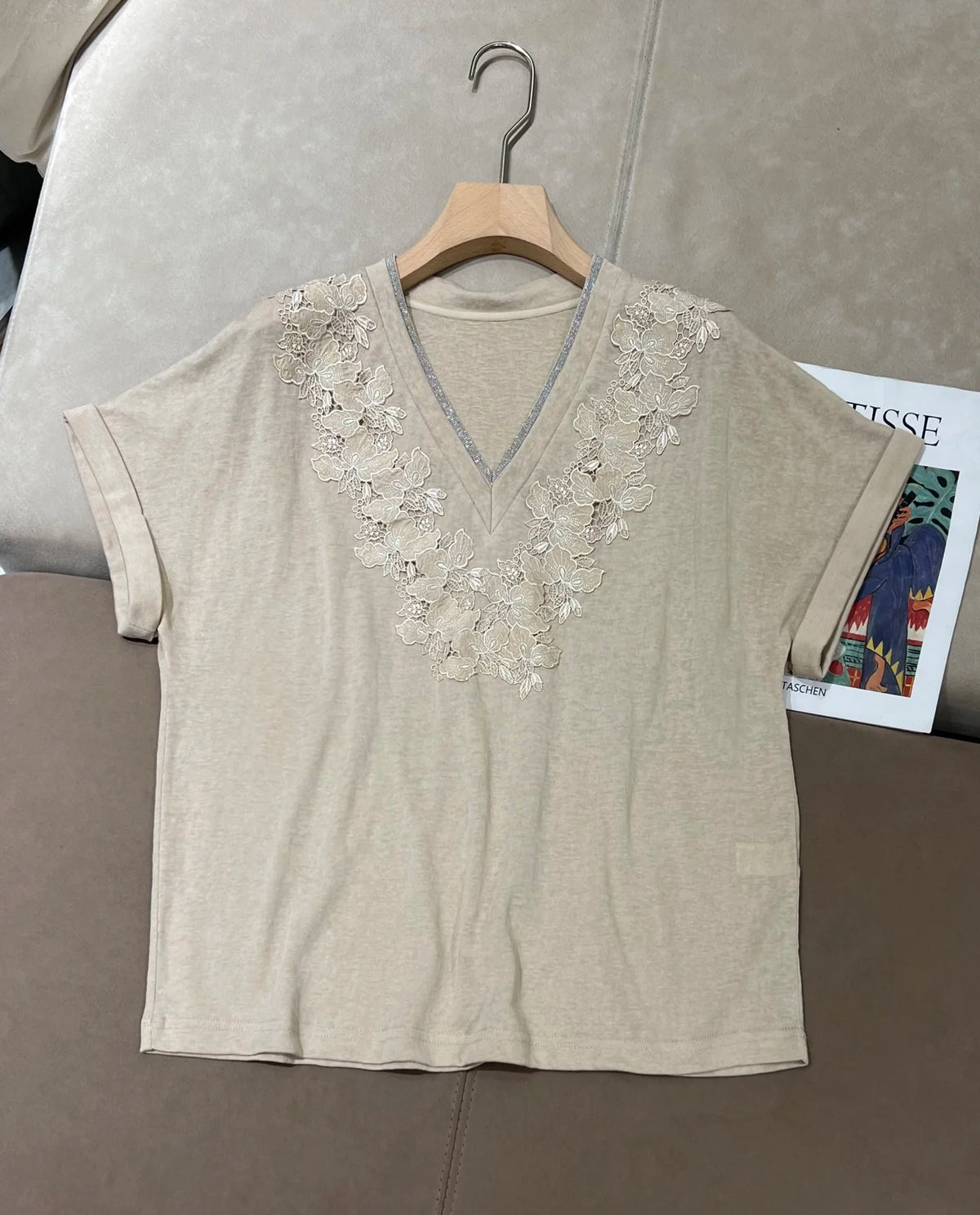 2026 Summer New Arrival: Women's Embroidered Silk-Cotton T-Shirt