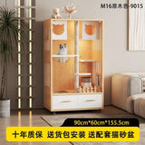 Cat nest cat villa solid wood household indoor litter box with toilet integrated cabinet luxury large cat house