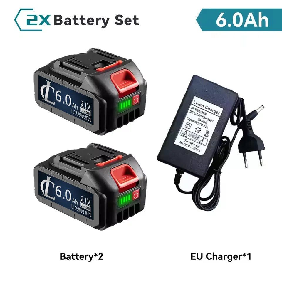 Rechargeable 18V 21V 388VF Li-ion Battery 3000-9000mAh High Capacity Long Lasting Fast Charging Durable for Makita Electric