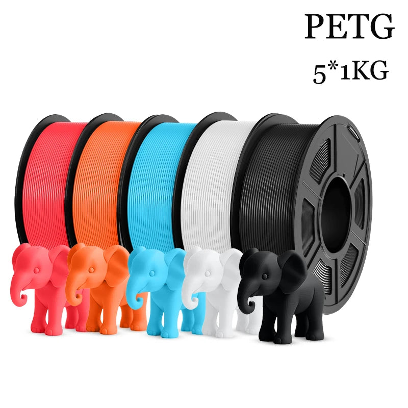 TECBEARS PETG 3D Printer Filament 5KG 1.75mm petg Multi color combination set FDM 3D Printer Materials DIY Gift From US UK DE
