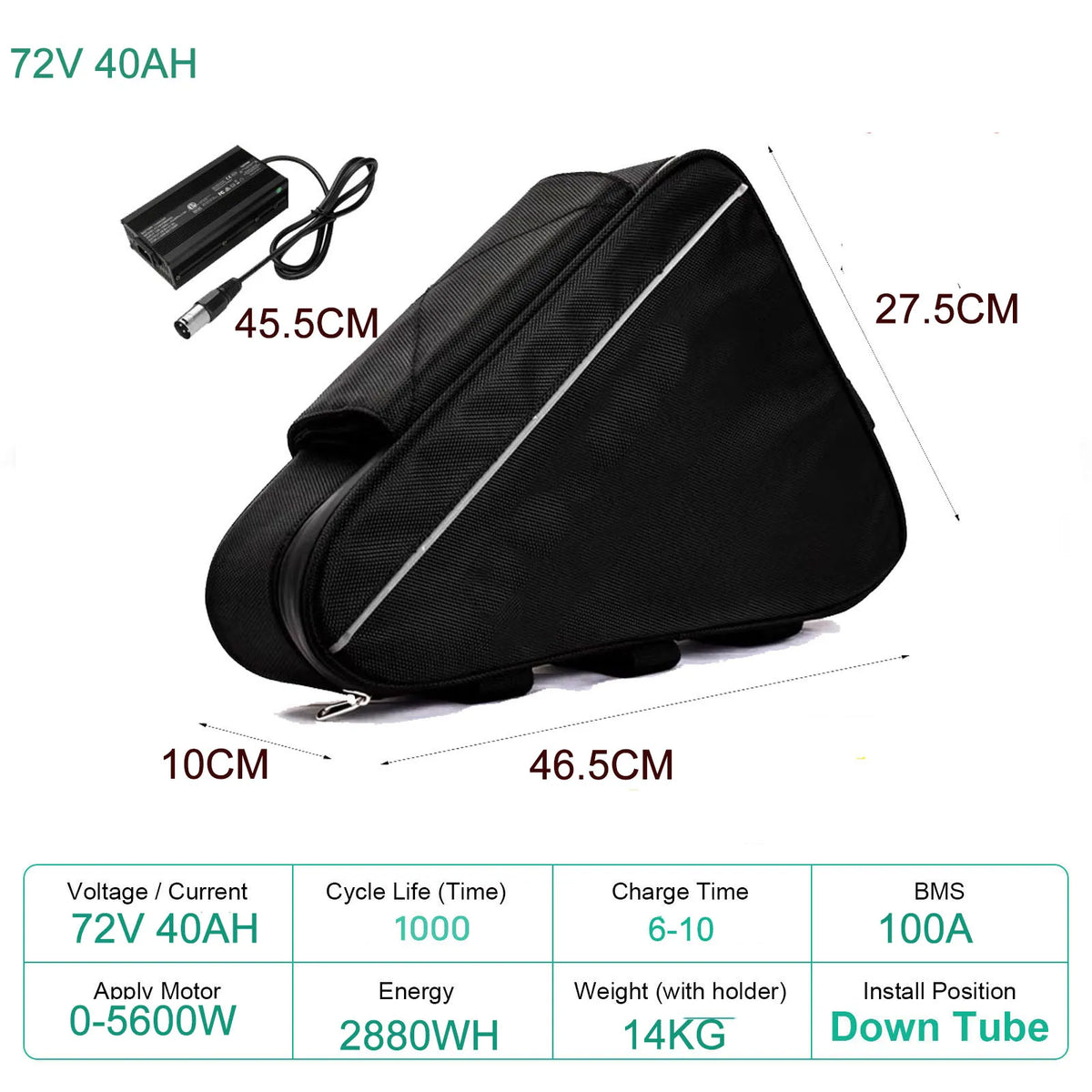 48V 30AH Electric Bike Battery 21700 Cells 60V 52V 48V Bikes Downtube Polly L-G 72V 15AH Scooter E-Bike Battery Pack for 0-2000W