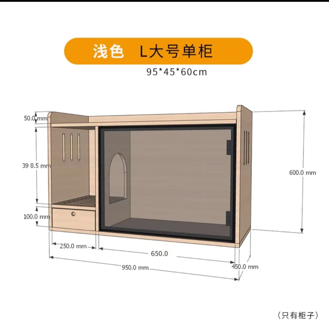 Solid wood cat toilet cabinet cat litter semi-closed odor-proof cat litter box cabinet