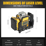3D 12 Lines DEWALT DW089LG Laser Level 3x360° Green Line 12V Cordless