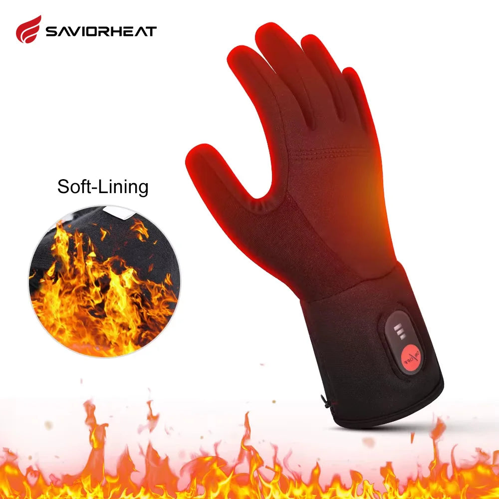 Rechargeable Thermal Motorcycle Gloves for Men Women Electric Heated Gloves Touch Screen Waterproof Motorbike Play Skiing Riding