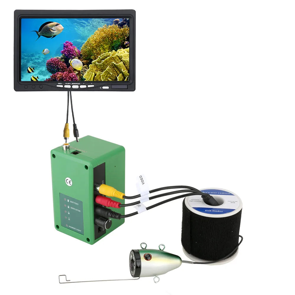 7 Inch 50m DVR Recorder Underwater Fishing Cmra with Depth Temperature Display 12pcs Infrared Lamp for Sea Fishing