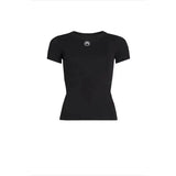 Retro Women's T-Shirt Summer Casual Slim Fit Short Sleeve Round Neck Solid Color Top Innerwear with Embroidered Moon Design