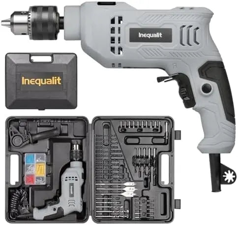 Inequalit 4.5A Corded Hammer Drill with 105-Piece Set & Carry Case