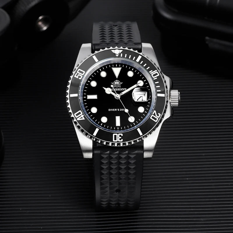 ADDIESDIVE Stainless Steel Watch Men's European and American Business Casual Quartz Watch 200M Waterproof Outdoor Analog Watches