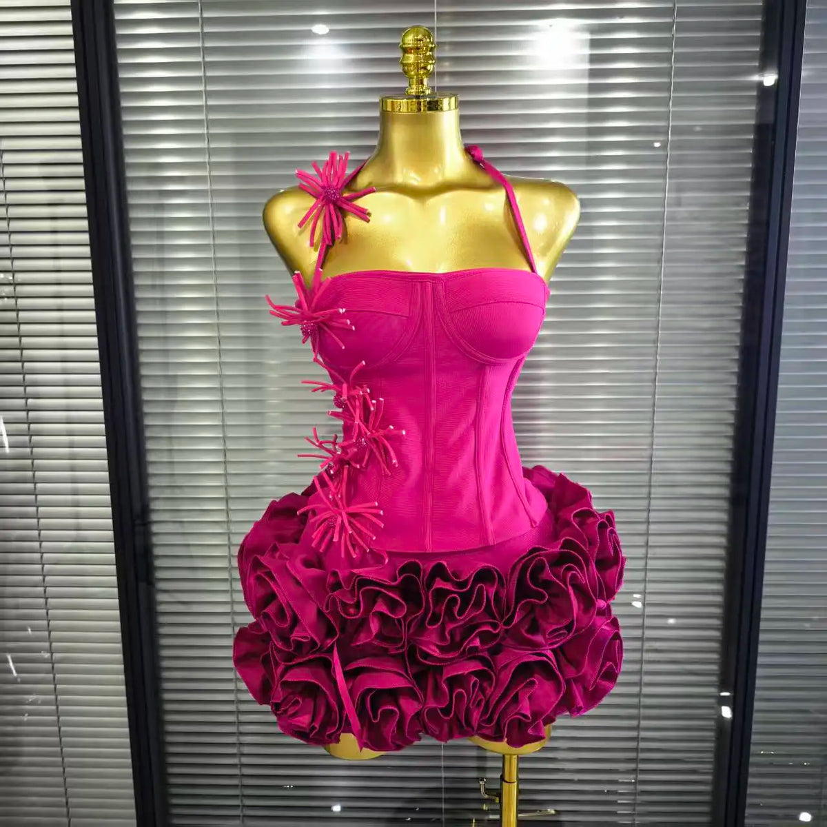 Christmas Style Women Sexy Strapless Florlas 2 PIeces Bodycon Mini Bandage Dress Nightclub Party Wedding Mermaid Outfit