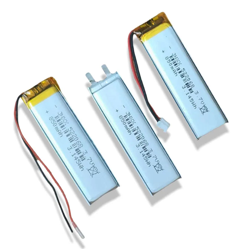 New Original 522068 3.7V 850mAh Rechargeable Polymer Lithium Battery Electronic Products Small Fan Digital LED Light MP3 MP4