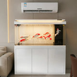 All-in-One AquariumNew Ultra-Clear Modern Luxury Glass Arowana Fish Tank Smart Touch Control Cabinet Aquarium LED Light Bottom F