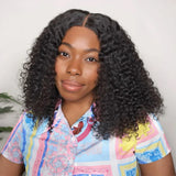 Curly Bob Wig Lace Front Human Hair Wigs Wear Go Glueless Wig Deep Wave 7x5 HD Lace Closure Wigs 250% Full Human Hair Lace Wigs