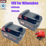 compatible with M18 /18V XC batteries and chargers.Replace M18 series 18V 5Ah 7Ah rechargeable Milwaukee lithium battery tool