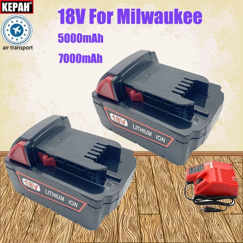 compatible with M18 /18V XC batteries and chargers.Replace M18 series 18V 5Ah 7Ah rechargeable Milwaukee lithium battery tool