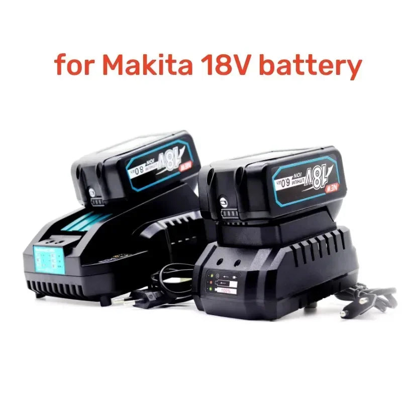 100% NEW BL1830 18V 6000mAh Battery and Charger for Makita 18V Battery Rechargeable Replacement BL1840 BL1850 BL1860 BL Tools