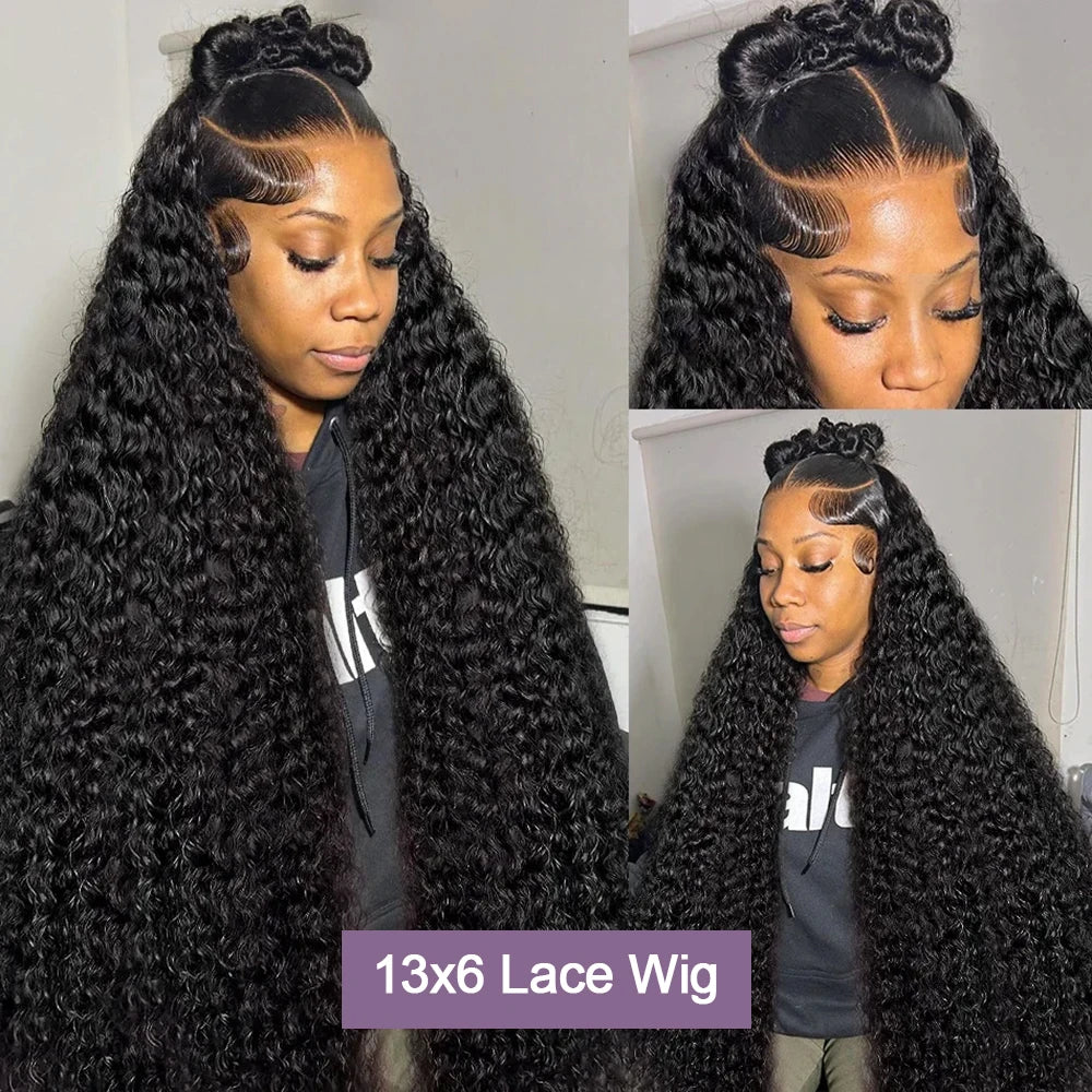 30 40 Inches Bouncy Curly Lace Front Wigs 13X4 13X6 250 Density Peruvian Human Hair Wigs Brazilian Deep Wave