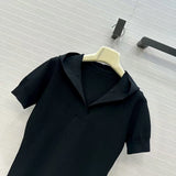 Women's t-shirt New elastic knitted short sleeved top for autumn 2025 Hooded slim fit V-neck pullover Women's corset y2k hoodie