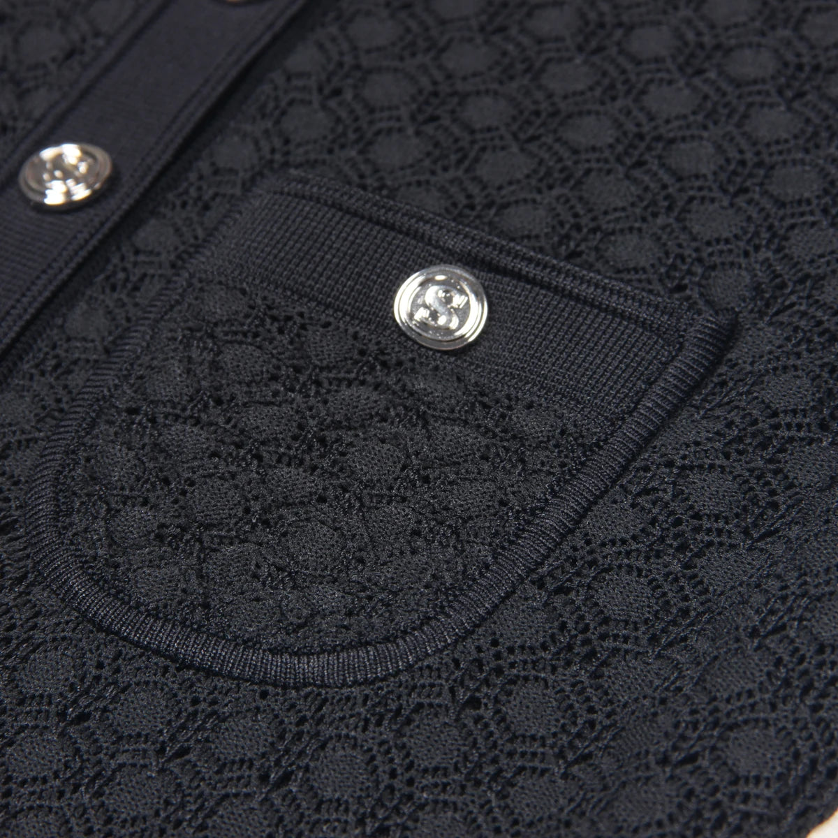 Spring And Summer New Fashion Thin Cut Hollow Lace Silver S Button Slim Fit Round Neck Sleeveless Temperament Women's Dress