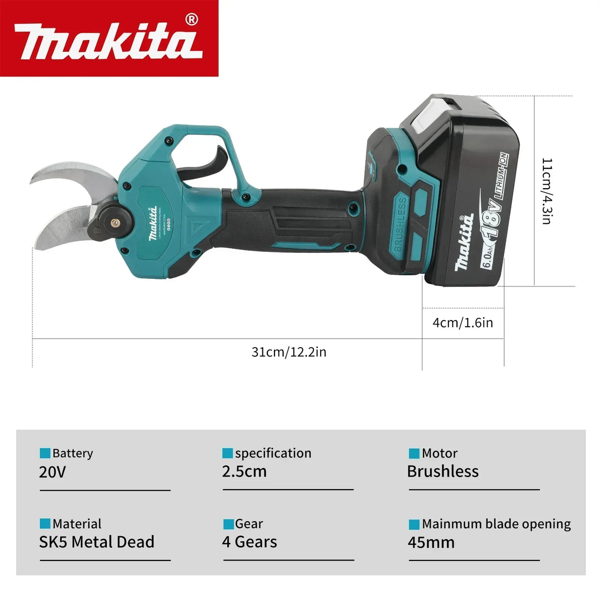 Makita 18V Brushless Cordless Pruning Shears:Perfect Tool for Easy and Accurate Fruit Tree&Branch Trimming in Gardens