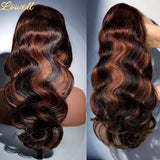 Body Wave Human Hair Wigs Highlight 13X6 HD Lace Frontal Wig 13X4 P4/27 Curly Front Wig 1B30 Brown Ombre Colored Human Hair Wigs