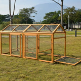 Large Wooden Pet House  Outdoor Chicken Coop for Rabbits Ducks Geese Pigeons, Weatherproof & Easy Clean