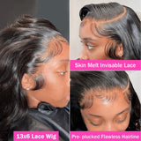 13x6 13x4 Body Wave Human Hair Front Wig 40 Inch HD Transparent Lace