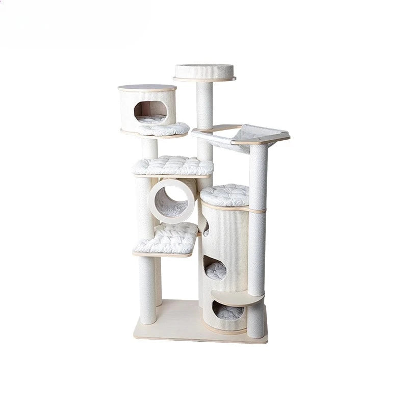 Cat climbing frame nest  tree integrated multi-layer solid wood cat frame cat bucket household large castle