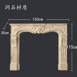 Marble French fireplace American modern retro silent wind natural travertine stone fireplace