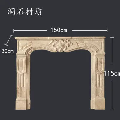 Marble French fireplace American modern retro silent wind natural travertine stone fireplace