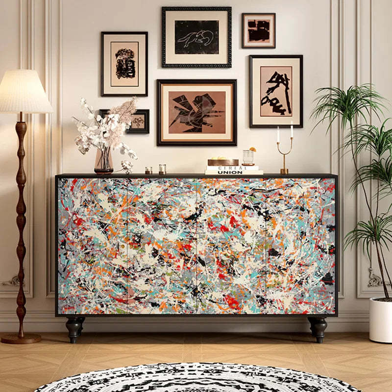 -*French side cabinet solid wood entrance entrance shoe cabinet integrated living room wall storage table