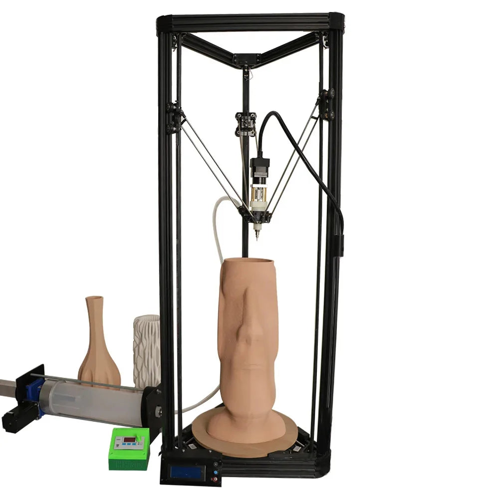 HE3D TC-280 Clay 3D Printer 2L barrel  DIY Kit Ceramic big frame kossel type Clay 3D Printer