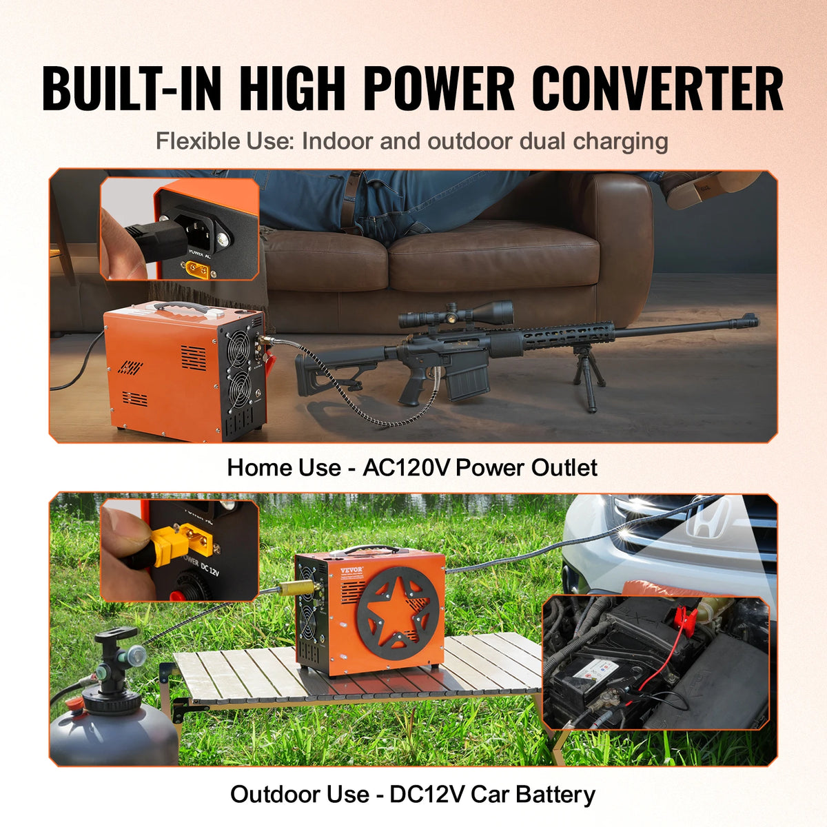 SucceBuy PCP Air Compressor 4500PSI/30Mpa Portable PCP Pump Compressor Water-Free Air Rifle Paintball Scuba Tank Compressor