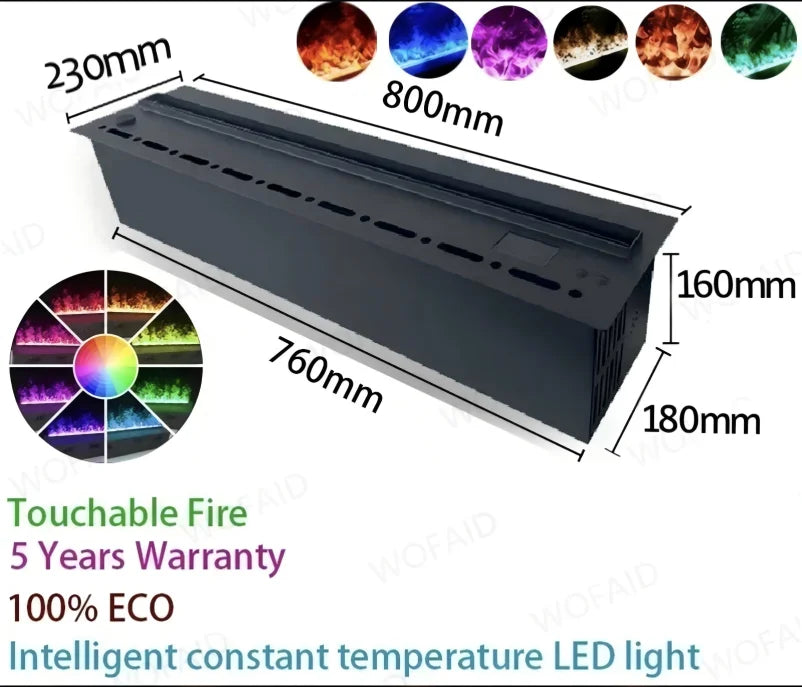3D Realistic Water Vapor Fireplace Remote Control Electric Steam Fireplace Space-Saving Design Fits Any Corner firebox emission